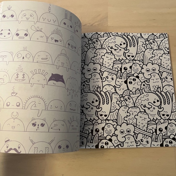 Cute Kawaii Coloring: Color Super-Cute Cats, Sushi, Clouds, Flowers, & Sweets - Picture 4 of 11